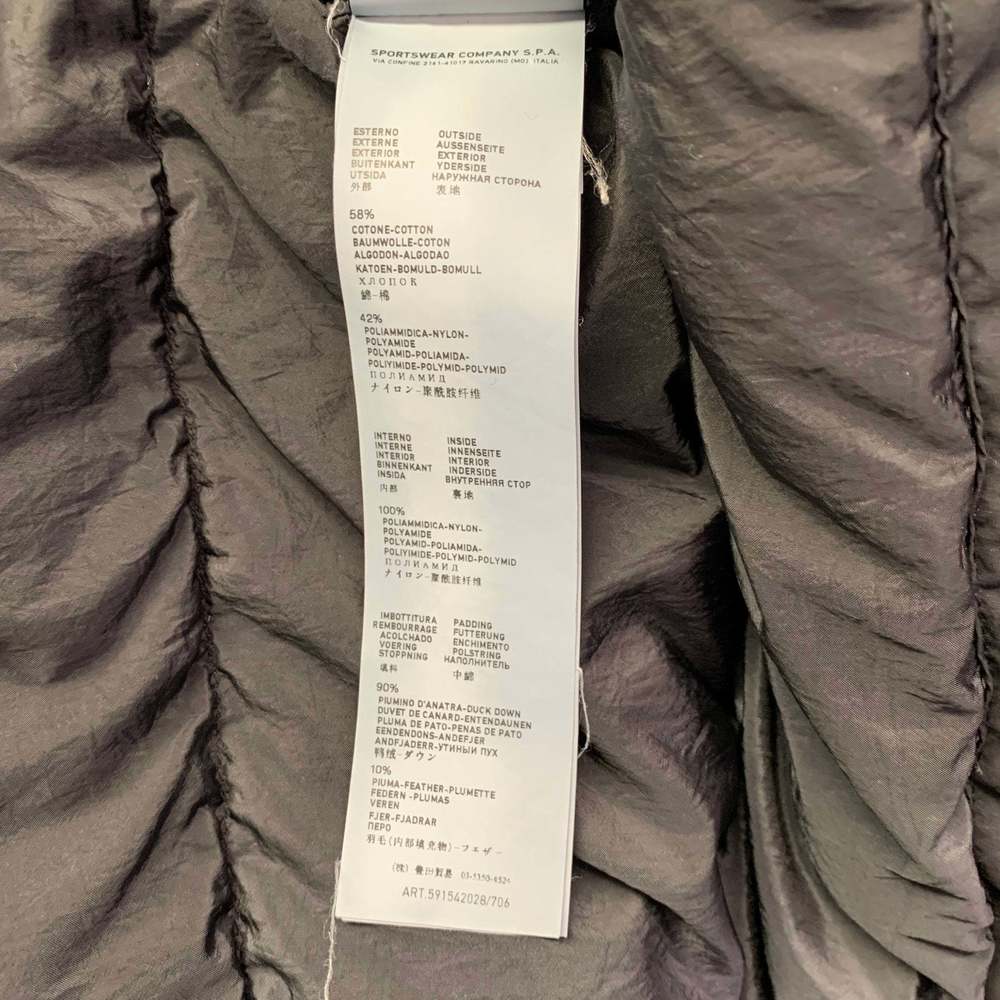 STONE ISLAND Black Cotton Blend Double Breasted Coat - Picture 9 of 11